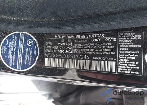 2011 Mercedes-Benz C 300 Sport from USA, damaged, VIN WDDGF5EB1BR137246